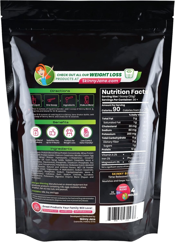 Skinny Blend - Best Tasting High Protein Shake for Women - Satisfying Low Carb Meal Replacement - Keto-Friendly Breakfast or Snack - Healthy Smoothie - 30 Delicious Shakes - Chocolate 4