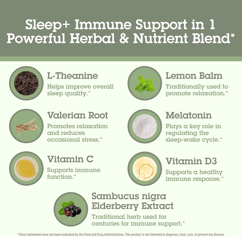 Quantum Health Sleep Immune Support Supplement Melatonin 2mg L Theanine & Valerian Root Plus Elderberry Vitamin C & D Immunity Boost - 30 Capsules 5