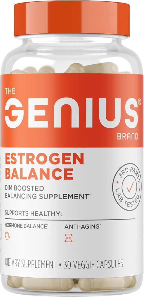Genius Estrogen Balance, Dim Supplement - Blocker for Men & Women - Hormones, Hormonal Acne & Menopause - Aromatase Inhibitor with Grape Seed Extract & BioPerine - 30 Capsules 2