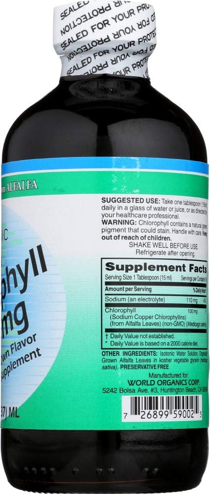 World Organics Chlorophyll, 100 mg, Liquid 8 FL Oz 5