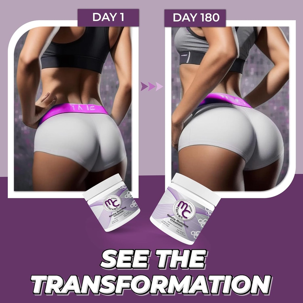 Booty Building Creatine Powder for Women - Micronized Monohydrate The One Sol ution for Maximum Absorption and Gains - Unflavored Perfect Peach Booty and Bum Builder 3