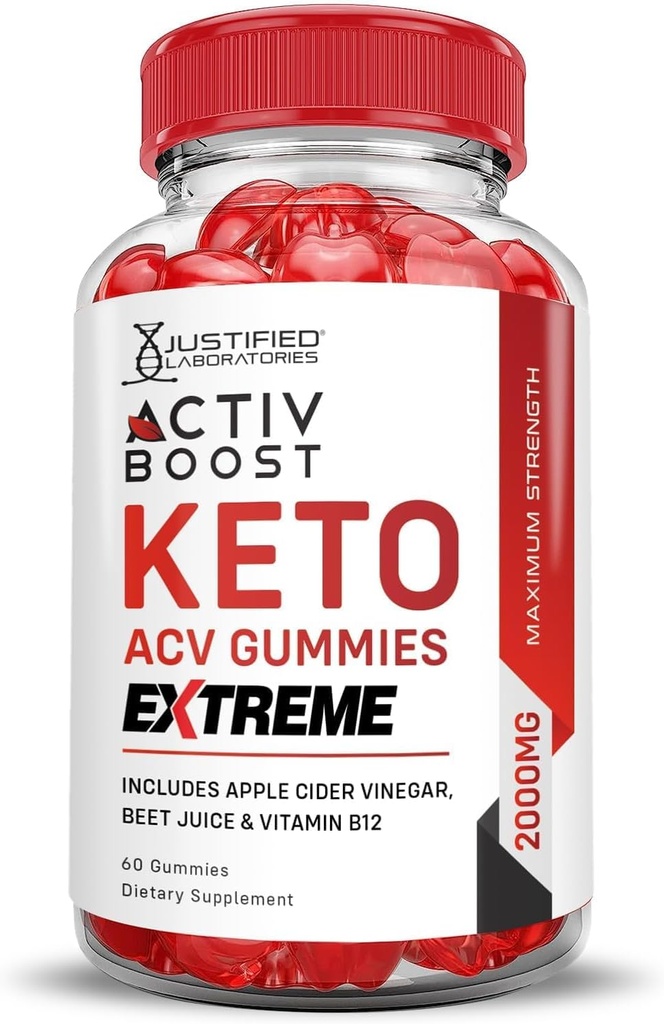 Justified Laboratories (3 Pack Activboost Keto Acv Gummies Extreme 2000MG Active Boost Formulated with Pomegranate Beet Juice Powder B12 Vegan Non GMO 180 Gummys 5