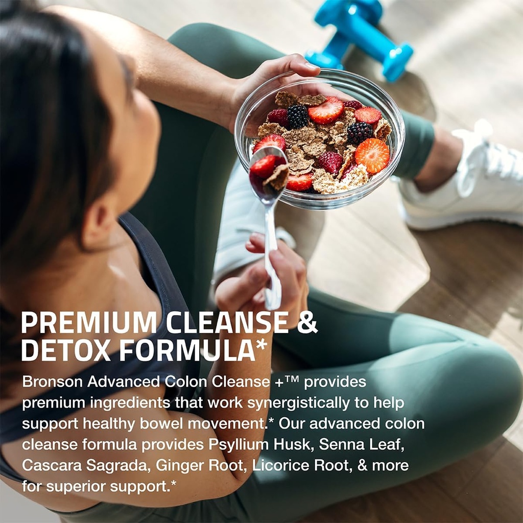 Bronson Advanced Colon Cleanse Premium 14 Day Cleanse & Detox Formula with Psyllium Husk, Senna Leaf, Cascara Sagrada, Ginger Root, Licorice Root & More, Non-GMO, 28 Capsules 5