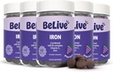 BeLive Iron Gummies - Multivitamin Iron Supplement with Vitamin C, A, B & Zinc, Supports Blood Oxygen, Vegan Supplements for Women, Men & Kids for Growth and Development - Grape Flavor | 5-Pack 2