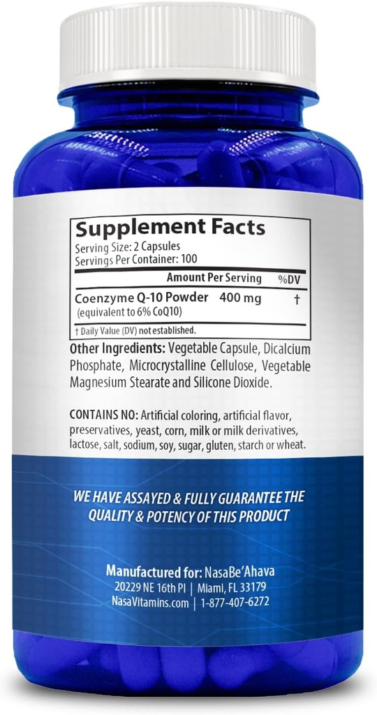 CoQ10 400mg Capsules | Vegan Friendly Coenzyme Q10 400mg per Serving from Easy Absorption Ubiquinone Supplement for Skin Heart and Energy Support | Made in the USA in cGMP Facilities (100 Servings) 3
