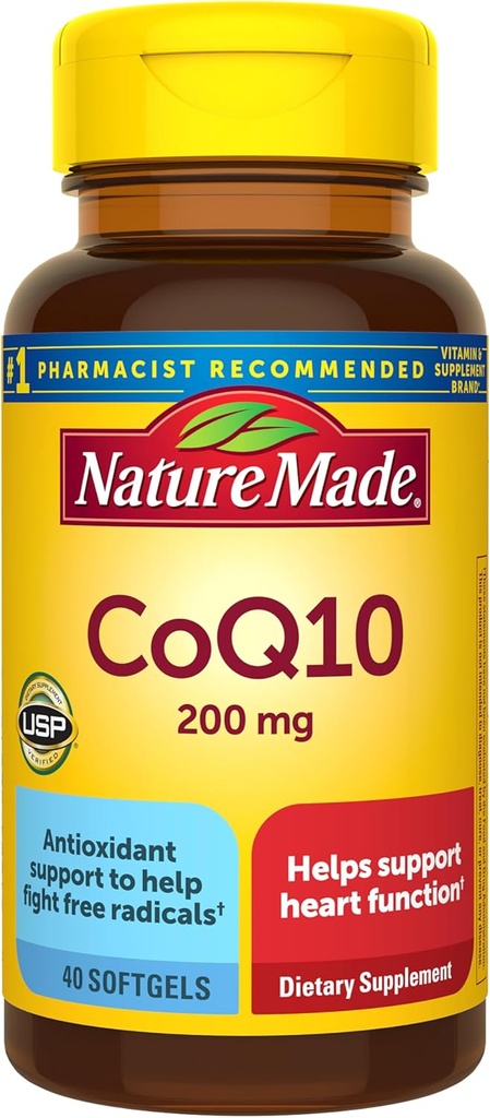 Nature Made CoQ10 200 mg Softgels (40 Count) (Pack of 3) 5