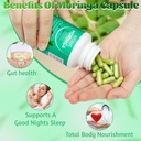 100% Moringa Pure Capsules, Supports Sleep, Joints, Energy Moringa Powder Organic Capsules Sleep Quality Natural Energy Boost Antioxidant Rich Moringa Supplement, 60 Capsules(2pc) 4