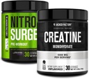 Jacked Factory NITROSURGE Pre Workout Supplement (Grape, 30 Servings) & Creatine Monohydrate Powder (Unflavored, 30 Servings) 2