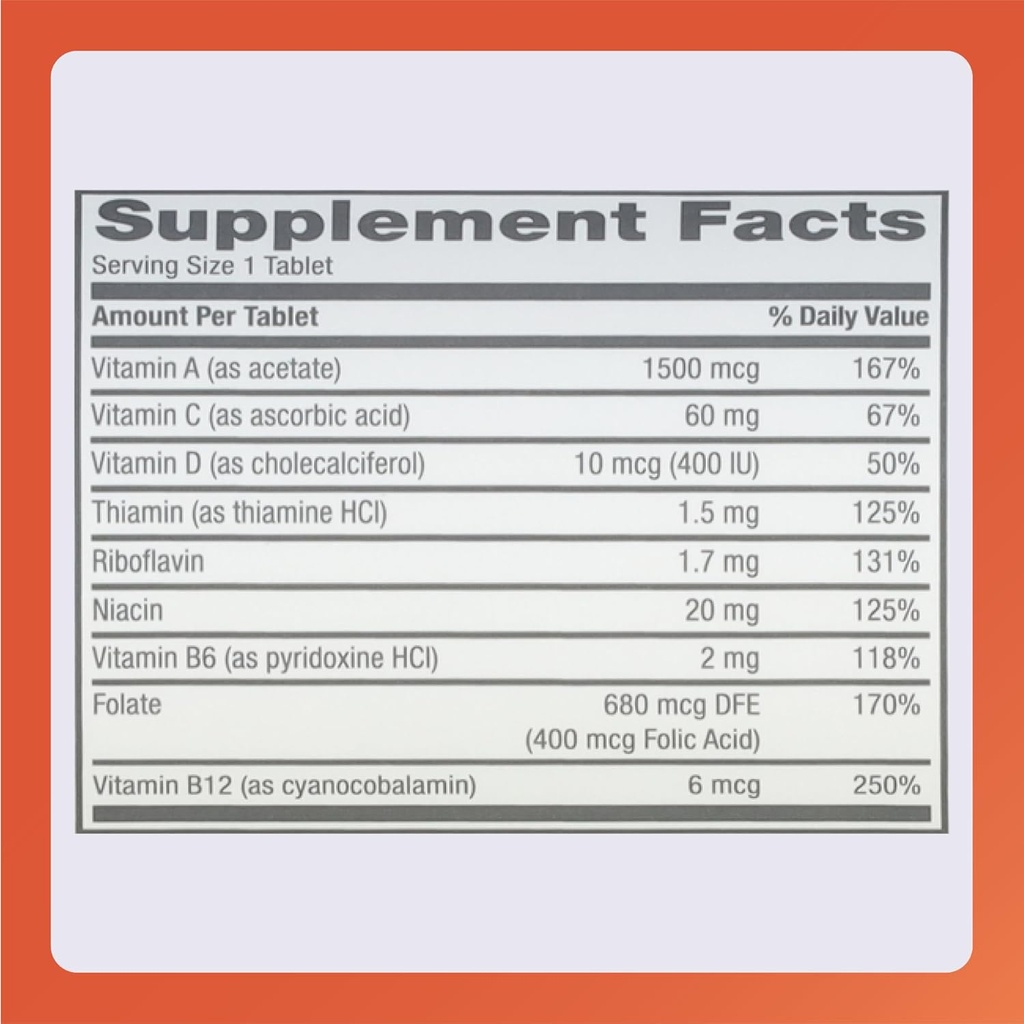 Rugby Daily-Vite Multivitamin - Daily Vitamin Supplement - 100 Tablets (1 Pack) 5