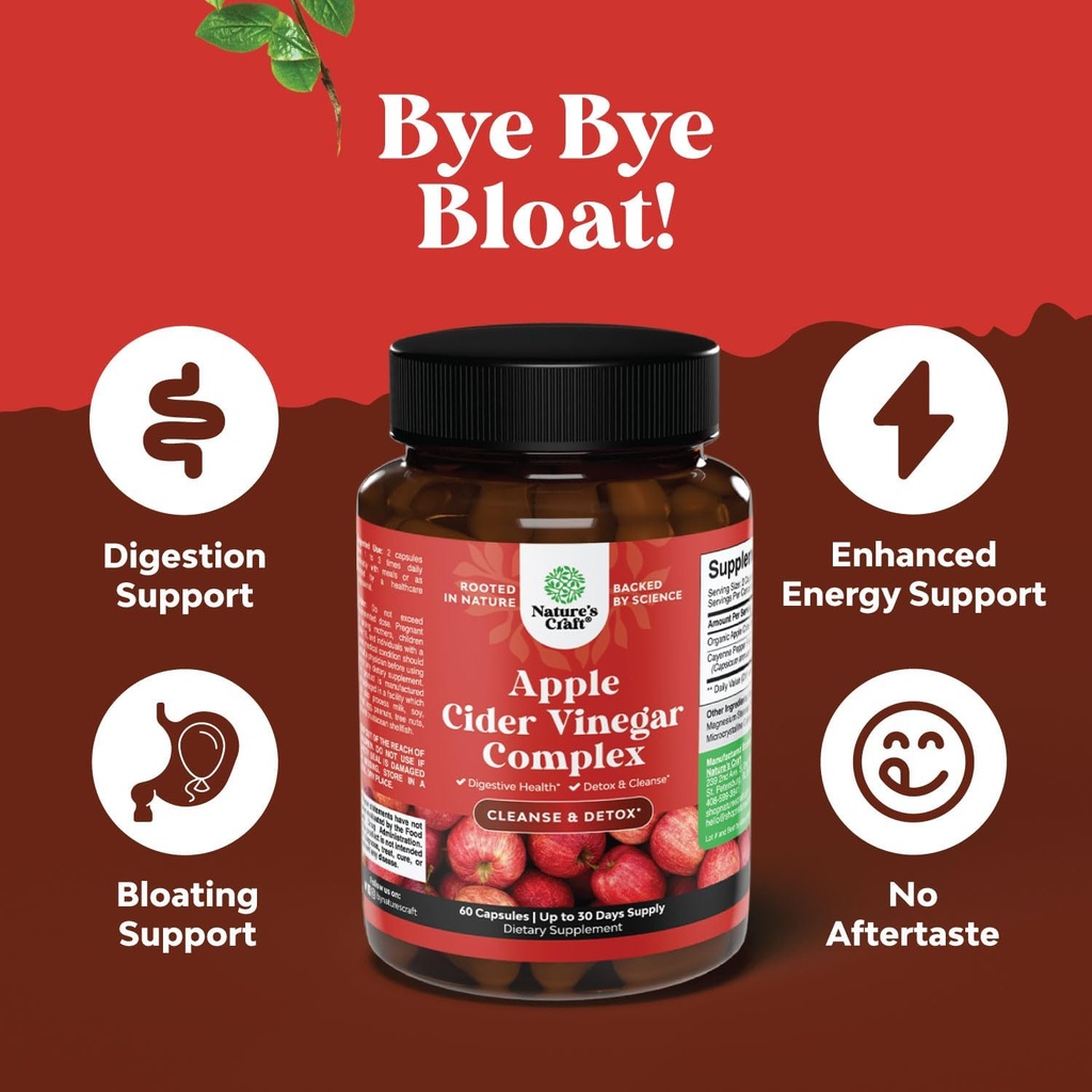 Potent Apple Cider Vinegar Capsules – ACV Pills Nutritional Supplements for Digestive Health with Natural Cleansing and Size Reducing Formula for Women and Men Designed to Help You Reach Your Goal 4