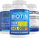 Biotin and Collagen Vitamins + Keratin with Folate - Hair Loss Treatments for Women & Men - Follicle, Skin and Nail Supplements for Hair Growth & Postpartum Support - GMO Free & Gluten Free (120 Caps) 2