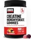 Force Factor Creatine Monohydrate Gummies, 5g Dose for Men & Women to Support Muscle, Strength, Recovery, Cognitive Health & Memory, Assorted Fruit Flavors, 150 Gummies 2