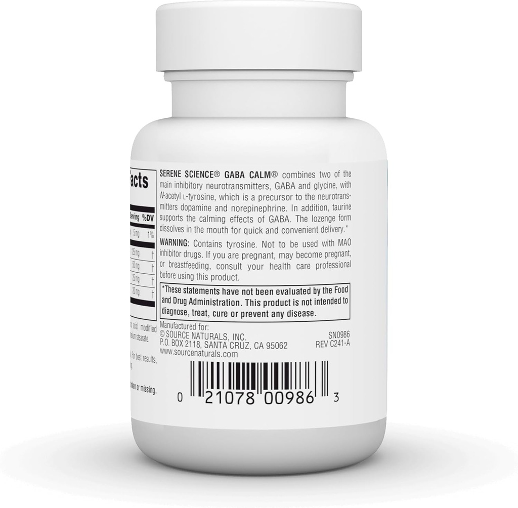 Source Naturals Serene Science GABA, 125 mg, Orange Flavored* - 30 Lozenges 4