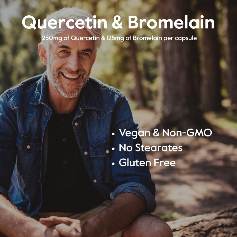 BESTVITE Quercetin with Bromelain 500mg/250mg (120 Vegetarian Capsules) - No Stearates - No Silicon Dioxide - Vegan - Non GMO - Gluten Free 6