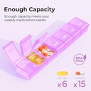 AUVON Weekly Pill Organizer with Effortless Opening Design, Arthritis Friendly Pill Box, BPA-Free Pill Organizer 7 Day, Cute & Portable Pill Case for Vitamins, Supplements and Medications 5