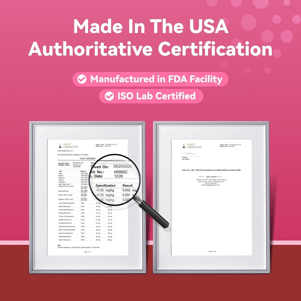 Mushroom Gummies for Adults 12-in-1, 3000mg Mushroom Supplement with Lion’s Mane, Reishi, Cordyceps, Mushroom Gummies for Focus and Energy - Mixed Berry Flavor, 60ct 3