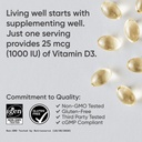 Sports Research Vitamin D3 1000iu (25mcg) Infused with Coconut Oil ~ Immune & Bone Support ~ Non-GMO Verified, Soy & Gluten Free (360 Mini Liquid Softgels) 4