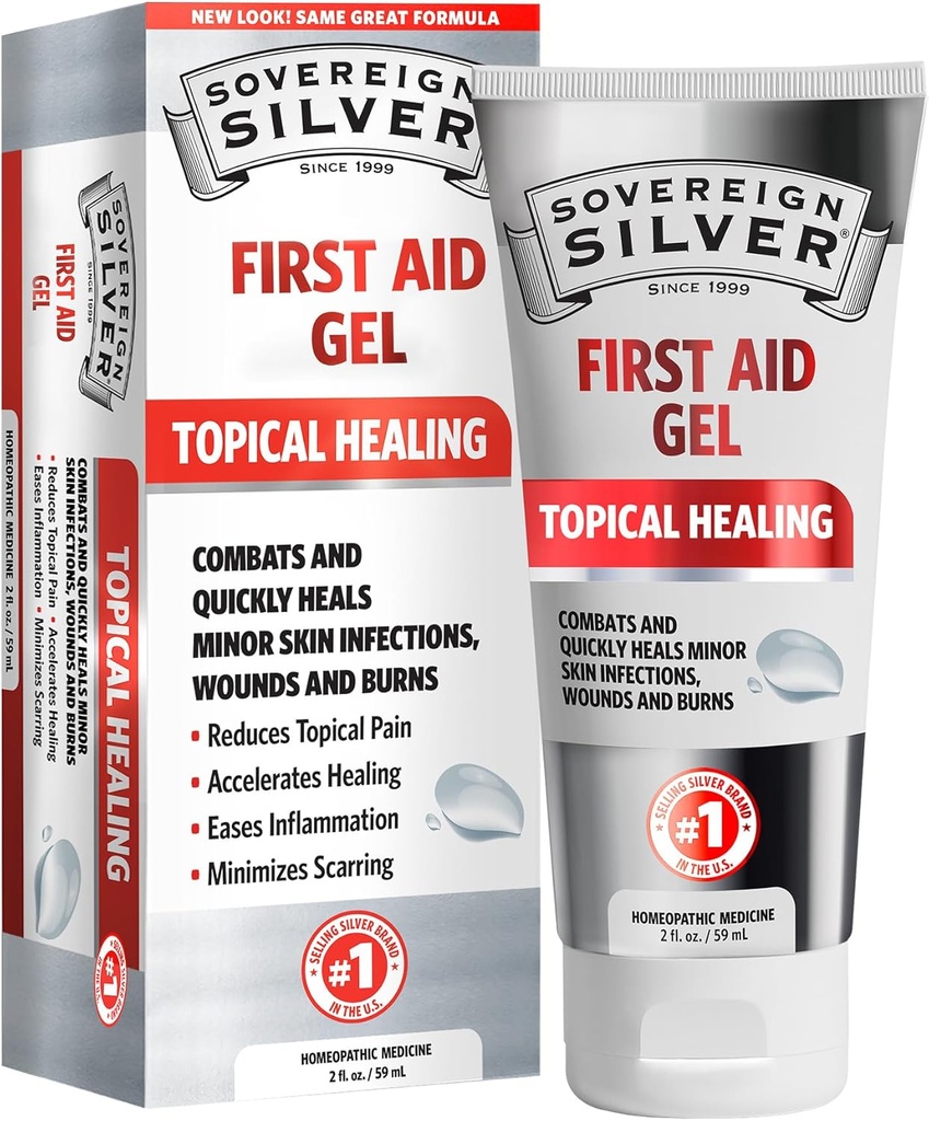 Sovereign Silver First Aid Gel - Argentum Metallicum Gel Wound Care Support, Topical Skin Care for Minor Skin Irritations with Convenient Pump - 2 fl oz (59 mL) 2