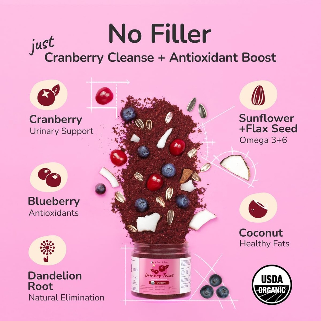 kin+kind Dog Supplement Powder - Supplement for Dogs & Cats for Healthy Immunity - Bladder Support - Natural Formula with Organic Cranberry, Blueberry and Coconut - Made in USA - 8 oz (Large) 4