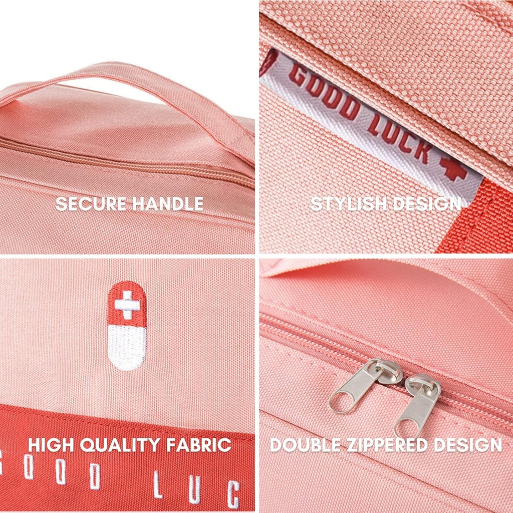 First Aid Bag Empty, Waterproof Emergency Medic Trauma Bag, Medicine Bag For Traveling ,Home Hiking Camping Car Office(Large,Green) 5