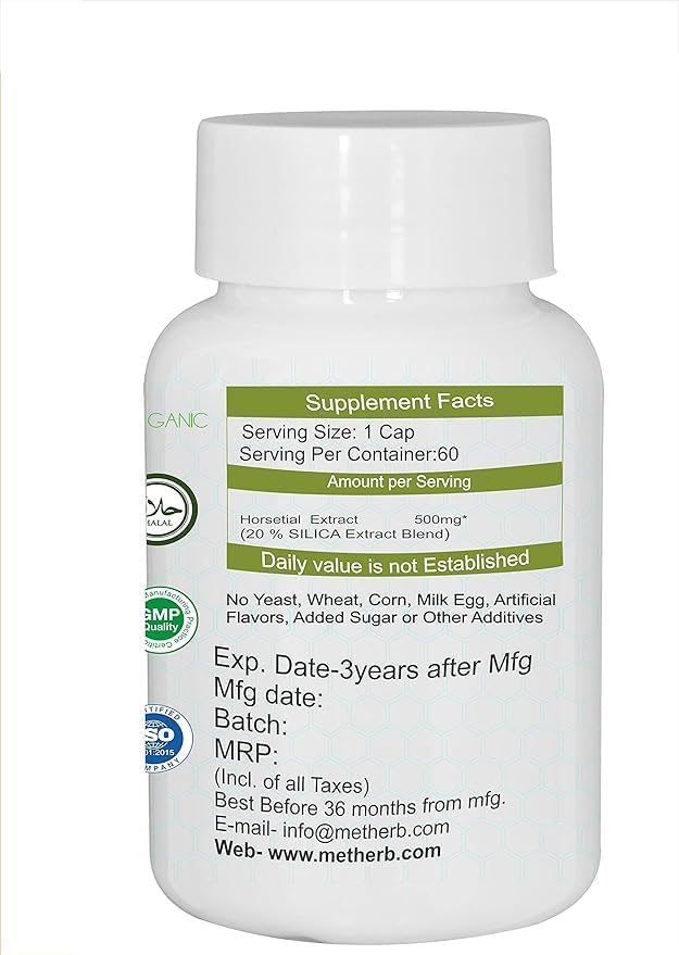 Met Herb Horsetail Extract-500mg Capsules 120 Count | Hair, Skin, & Nails Support | Promotes Urinary Tract Health | Strengthen Joints 3