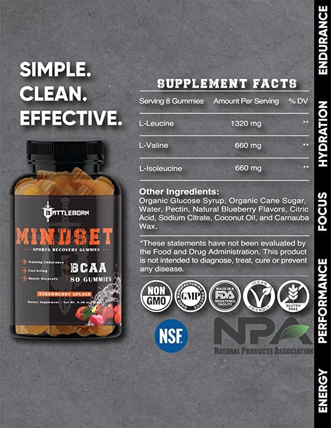 Mindset Dietary Supplement Gummies for Energy and Performance | Naturally Flavored |Vegan and Gluten Free | Multi-Vitamins (Combo Pack) 6