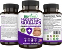 BioFinest Probiotic 50 Billion CFU Enzyme Supplement - 12 Probiotics Strains with 3 Natural Prebiotics - Gut Digestion Detox Gas Bloating Constipation - Acidophilus for Men Women (60 Veg. caps)