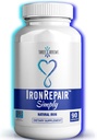 Iron Repair Simply Natural Iron Supplement, Best Absorption & Gentle on Stomach, Monash Low FODMAP, Raise Hemoglobin & Ferritin Iron Pills for Women, Men, Teens, & Pregnancy 90 Bovine Gelatin Capsules