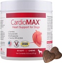 Heart Support Supplement for Dogs-Vet-Formulated, Antioxidant-Rich-L-Taurine, L-Carnitine,EPA,DHA,CoQ10-Aids Circulatory Strength, Cardiovascular Support, Heart Muscle Function-USA Made-60 Soft Chews