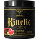 Ambrosia Organic Mushroom Pre Workout Powder with Creatine 3g | Lion's Mane, Cordyceps & Reishi | Clean Pre Workout | Mushroom Energy & Focus | 24 Servings | Watermelon Candy
