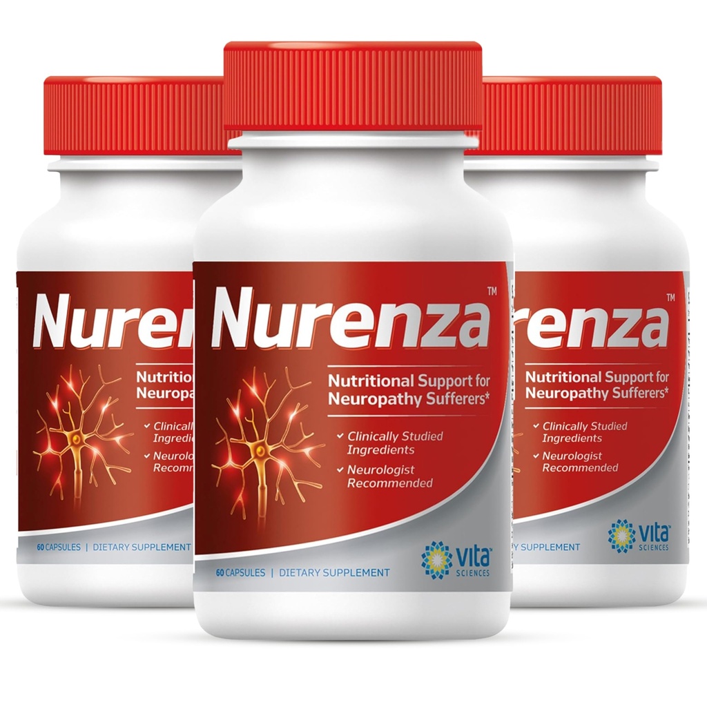 Vita Sciences Nurenza Neuropathy Relief Supplement for Nerve Health and Fast Repair. Natural R-ALA Form 40x Strength w/Vitamins, Antioxidants and Revitalizing Feet, Hands, Legs, and Toes.