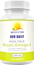 Our Daily Vites Vegan Omega-3 Supplement - Marine Algal Source for DHA & EPA Fatty Acids - Plant-Based Fish Oil Alternative - Carrageenan Free Softgels for Eye Health & Optimal Wellness