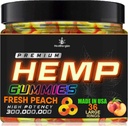 Hemp Gummies Peach Ring Gummy Bears-Natural Hemp Oil for Peace and Relaxation-Promote Sleep and Calmness-Non Groggy Edibles-Natural Omega-Made in USA