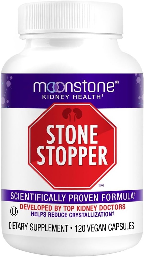 Stone Stopper Capsules, Kidney Stone Prevention, Calcium Oxalate Protector, Alkali Citrate Support Supplement, Developed by Urologists to Support Kidney Health, 30 Day Supply (120 Count)
