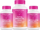 Pink Stork Total Prenatal, Probiotic & Methyl Folate – Pregnancy Wellness Bundle