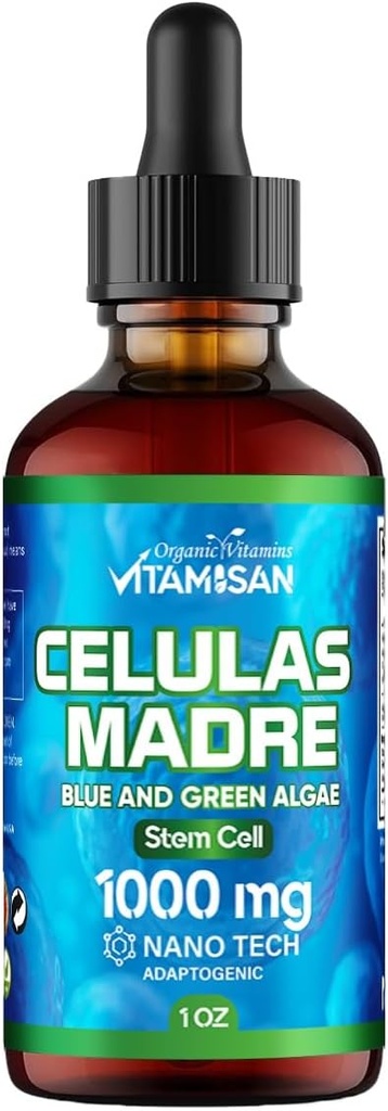 Celulas Madres Stem Cell Support, Plant-Based, Adaptogen Blend,Cordyceps, Rhodiola Rosea, Afa, Astragalus, B Complex, Reishi, Ganoderma, Blue-Green Algae, Spirulina, 1000mg Natural 13 Key Ingredients.