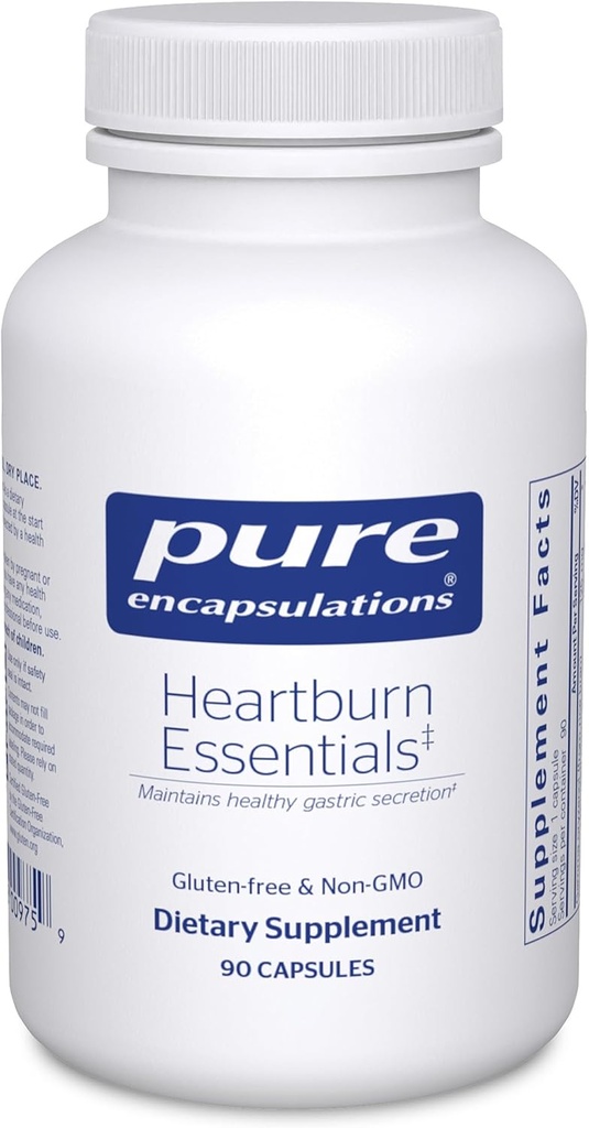 Pure Encapsulations Heartburn Essentials - Dietary Supplement Helps Decrease Occurrences of Occasional Heartburn & Indigestion - with Slippery Elm Bark - 90 Capsules