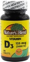 Nature's Blend Vitamin D3, 5000 IU 100 Tablets