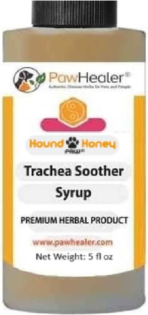PawHealer® Hound Honey: Trachea Soother Syrup - 150 ml (5 fl oz) - Natural Herbal Remedy for Symptoms of Collapsed Trachea - Tastes Good - Easy to Administer