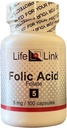 LifeLink Folic Acid | 5 mg x 100 Capsules | Prenatal Health, Essential B Vitamin | Gluten Free & Non-GMO | Made in The USA