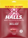 Halls Relief Cherry Cough Drops, Value Pack, 140 Drops
