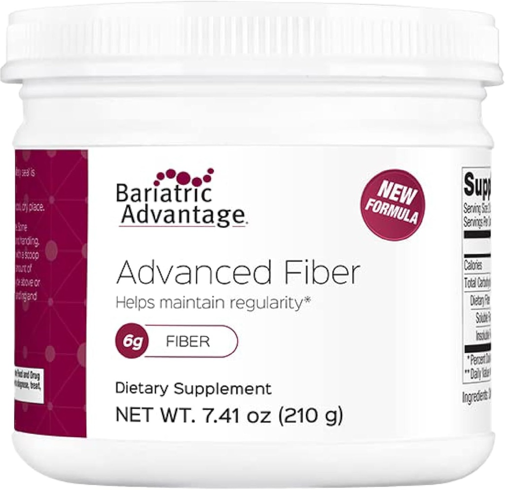 Bariatric Advantage Advanced Fiber, Powdered Formula Supports a Healthy Intestinal Environment and Increases Absorption of Calcium and Magnesium - Unflavored, 30 Servings
