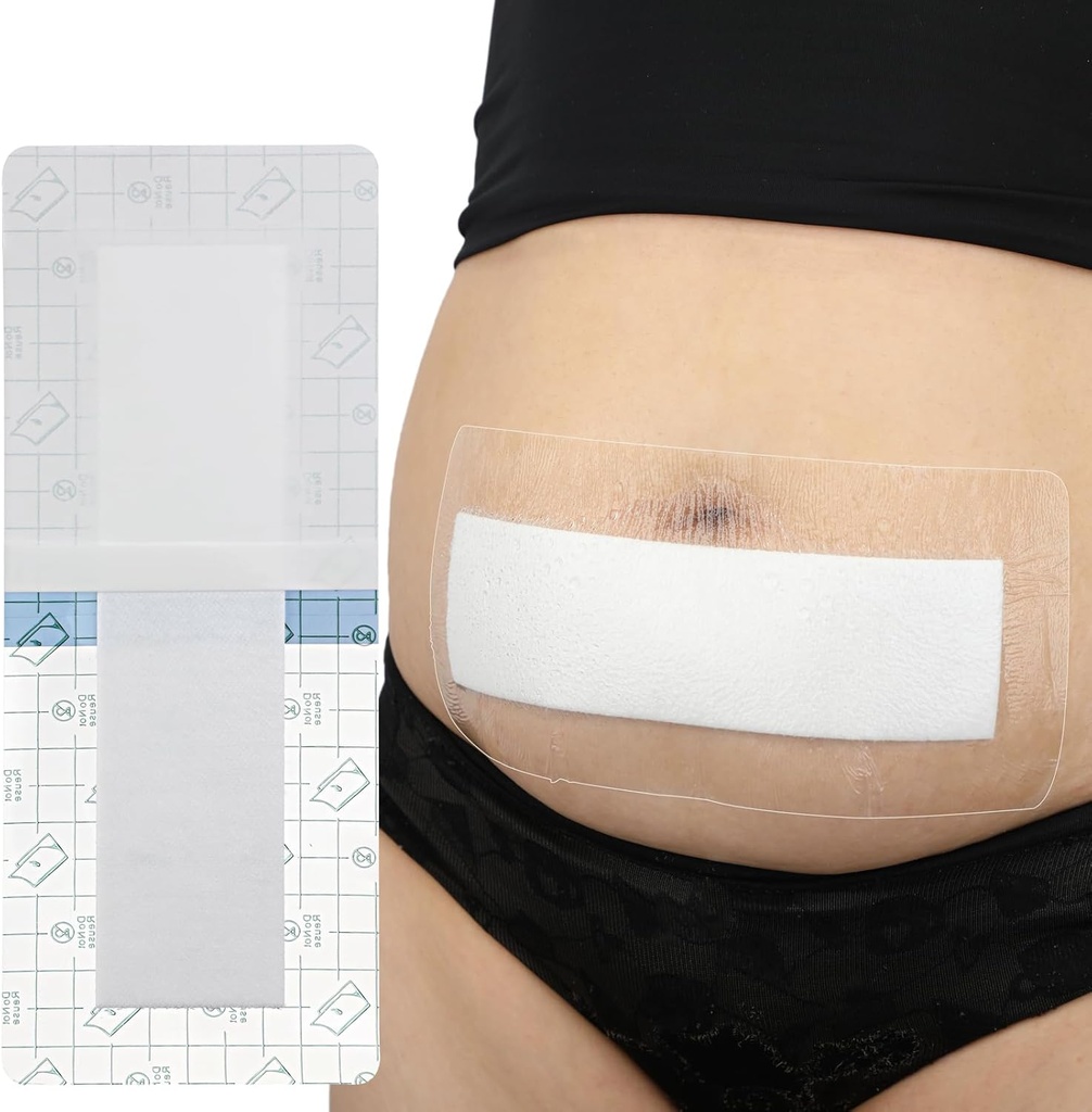 14 Pcs Waterproof C Section Shower Wound Protector 4"x12" Tummy Tuck Scar Incision Abdominal Bandage Hysterectomy Recovery Must Haves Post Surgery Dressing Cover
