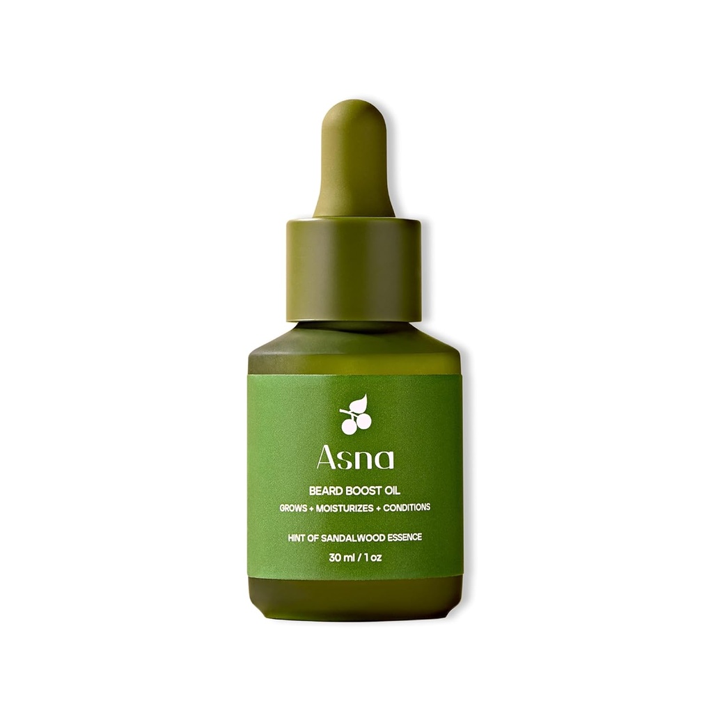 Asna Beard Boost Oil - Cold-Pressed, All Hair Types, Stimulates Growth, Nourishing & Moisturizing, Ayurvedic with Vitamin C & Antioxidants for Softer, Fuller Beard