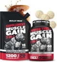 Bully Max 3-in-1 Liquid Dog Muscle Builder and Power Tabs (60 tabs) Bundle – High Protein Supplement & Chewable Multivitamins for Muscle Growth, Energy & Recovery in All Breeds, Puppies & Adult Dogs