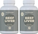 Zen Principle Beef Liver Supplement Grass-Fed, Pasture-Raised Cows. Desiccated Liver Supplement, No Hormones or GMO. Natural Energy from Iron, Protein, Vitamins. 2-Pack, 360 Capsules.