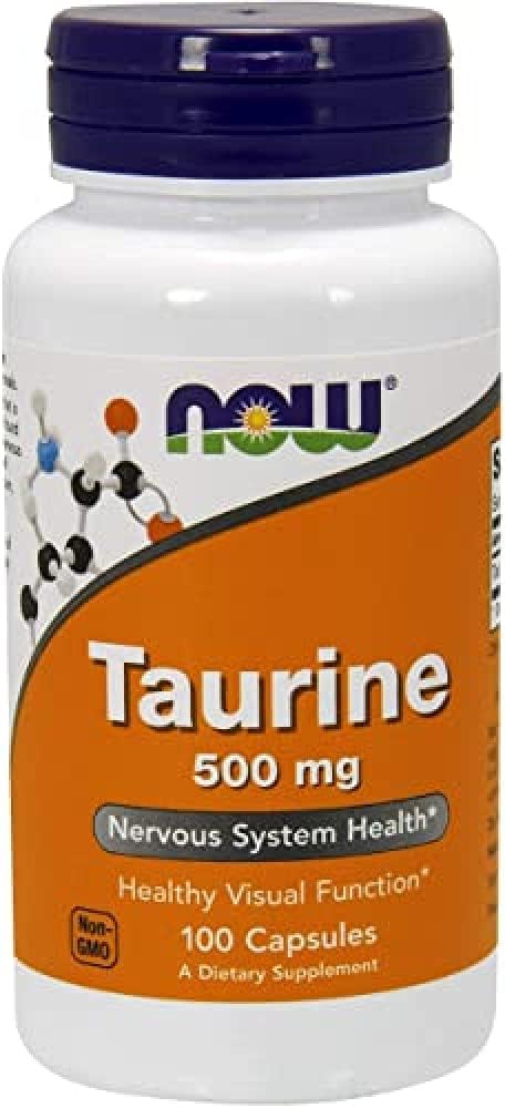 NOW FOODS Taurine 500mg Capsules, 100 CT