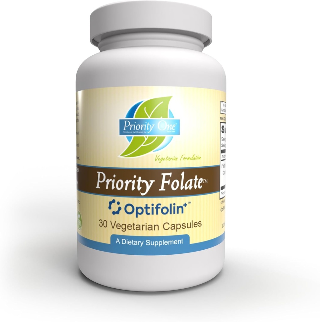 Priority One Vitamins - Priority Folate 30 Capsules - Superior Folate Supplementation with Optifolin+™ 5MTHF Folate*