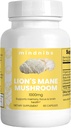Organic Lion's Mane Mushroom Capsules 1000mg - Cognitive Support, Neuroprotective Nootropics, 60 Vegan Caps