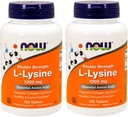 NOW Foods L-Lysine 1000mg, 100 Tablets (Pack of 2)